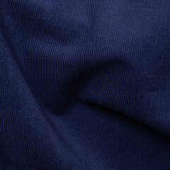 Close up of blue satin fabric texture. Abstract background and texture for design