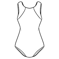 swimsuit illustration hand drawn outline vector