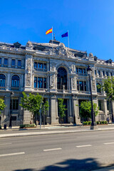 The Bank of Spain building (Banco de Espana) in Madrid, Spain