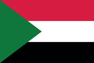 Flag of Sudan. Sudanese red-black-green flag. State symbol of the Republic of Sudan.