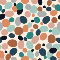 Seamless pattern with colorful circles. Vector illustration in boho style. - 772278042
