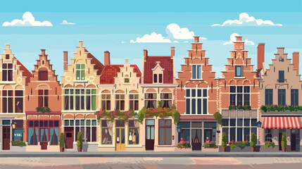 Fototapeta na wymiar Belgium Bruges old brick house on the Grote Markt