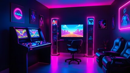 Naklejka premium Electric Eden The Nexus of Gaming Brilliance