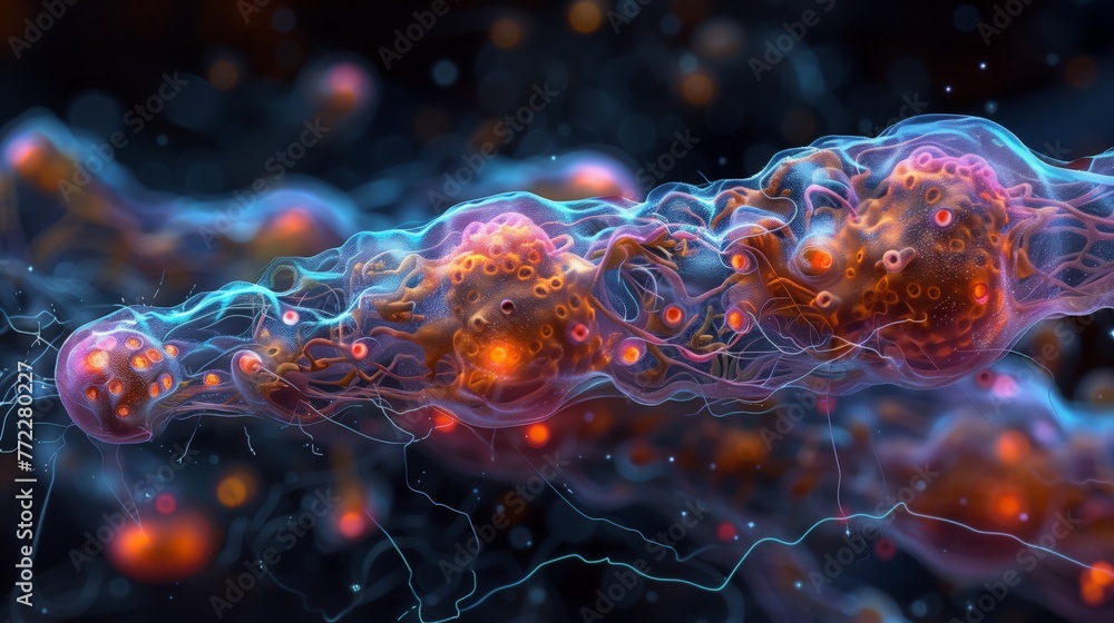 Aufkleber Synaptic Transmission in Neural Network at Cellular Level