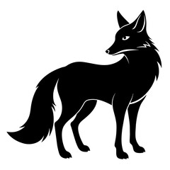 fox silhouette isolated on white
