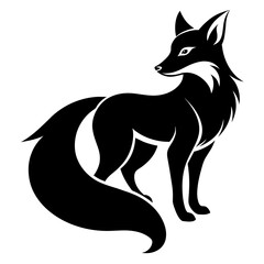 fox silhouette isolated on white