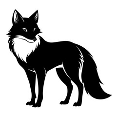 fox silhouette isolated on white