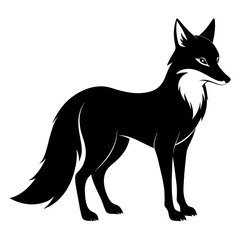 fox silhouette isolated on white