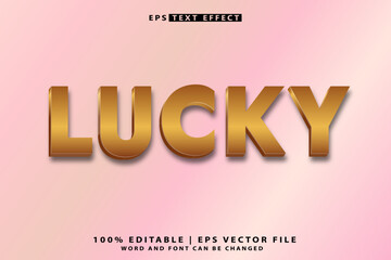 lucky 3d text effect style