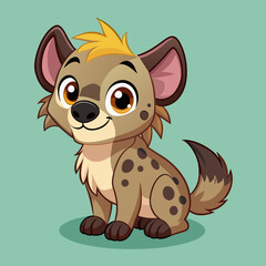 Playful Hyena: Adorable Vector Cartoon Illustration