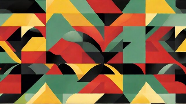 Juneteenth background in shades of black, red, yellow, and green. design for posters, banners, greeting cards. generative ai