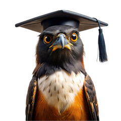 academic bird realistic composition