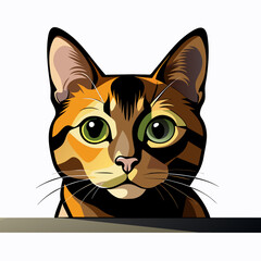 Feline Elegance: Striking Cat Silhouette with Vector Design