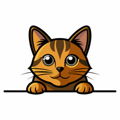 Feline Elegance: Striking Cat Silhouette with Vector Design