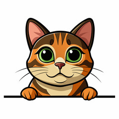 Feline Elegance: Striking Cat Silhouette with Vector Design