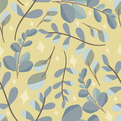 Eucalyptus flat design seamless pattern