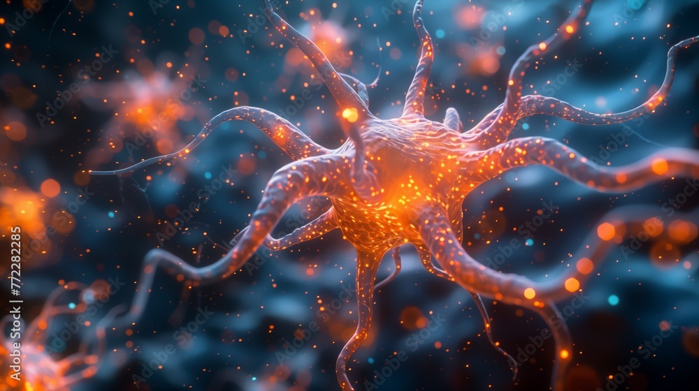 Poster Glowing Neural Network: A Visualization of Brain Cell Activity