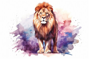 Lion in watercolor style - lion in aquarelle style