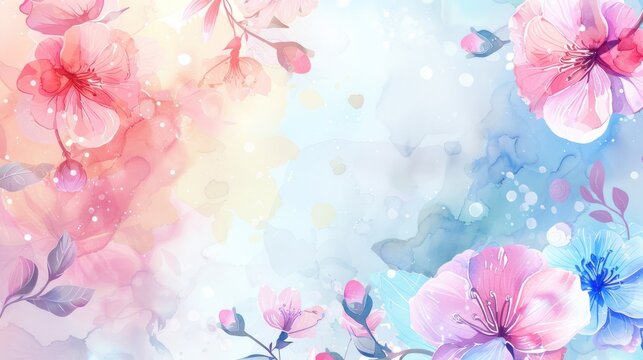 Elegant flower with watercolor style for background and invitation wedding card. AI generated