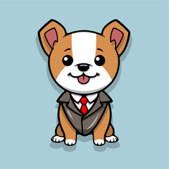cute dog business cartoon vec...