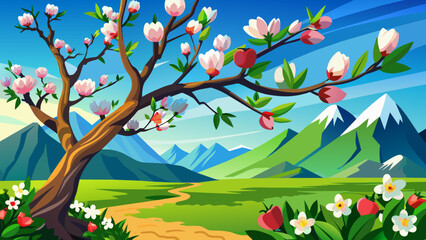 blossoming apple tree