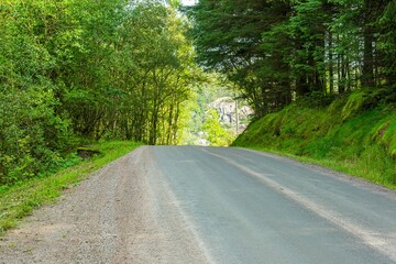 Crest of a gravel road