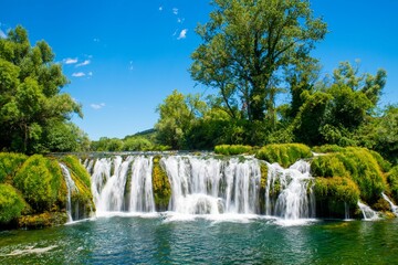 Scenic view of the Kocusa Waterfall in Bosnia and Herzegovina.