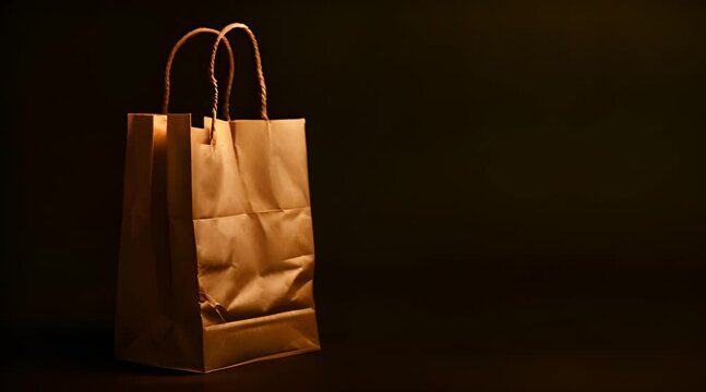 paper shopping bag on black