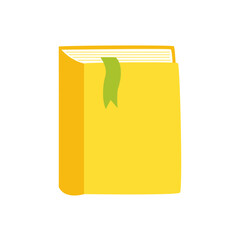 Vector illustration of yellow book isolated on white background.