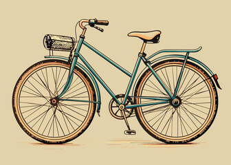 Detailed Vintage Bicycle Illustration with Intricate Details