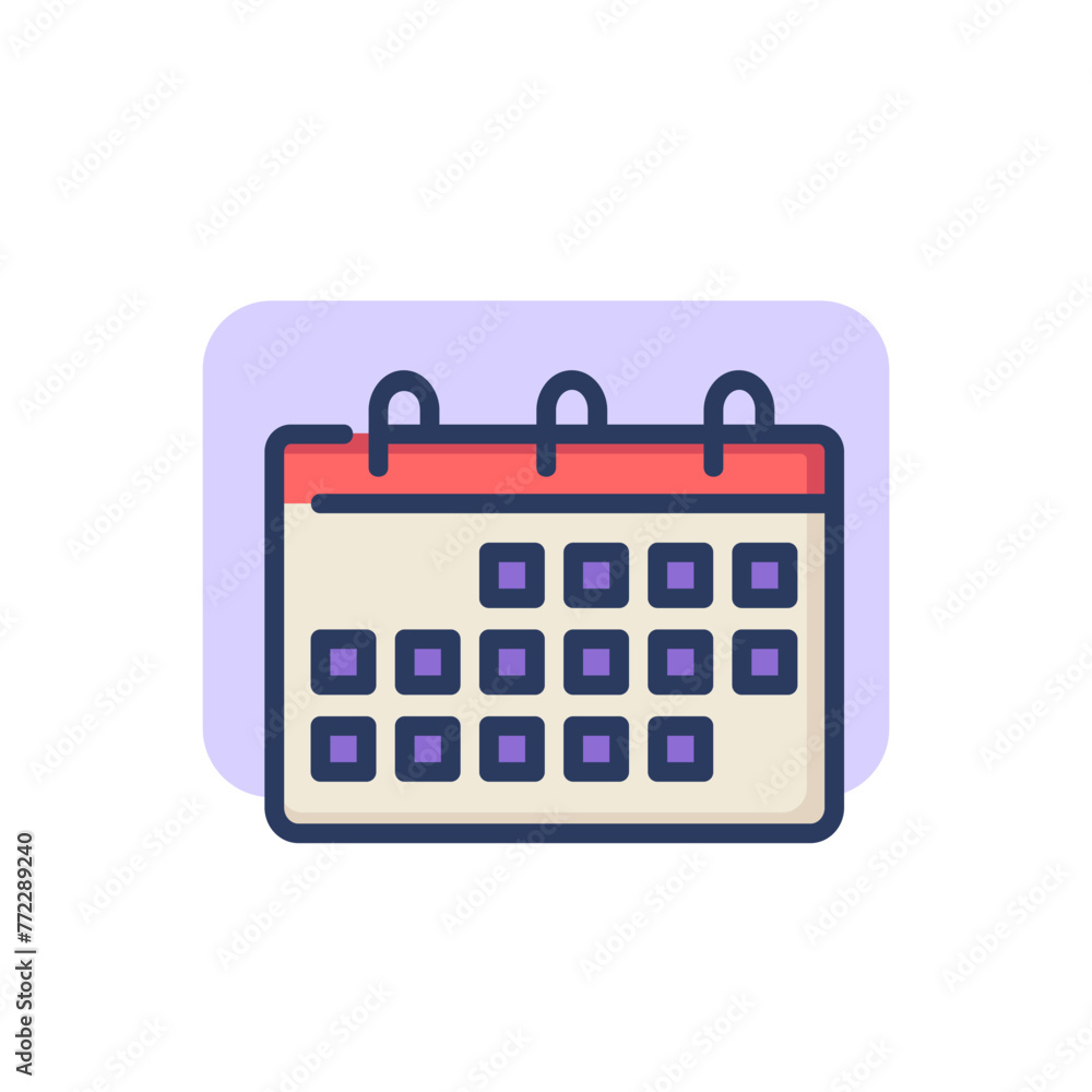 Poster calendar thin line icon. date, day, month outline sign. time management and measurement concept. vec