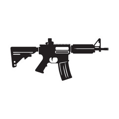 Carbine Silhouette: A Visual Symphony of Weaponry Mastery Illustrated - Carbine Illustration - Minimallest Carbine Vector