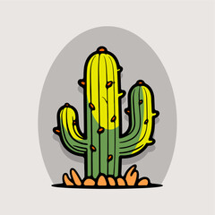saguaro cactus plant icon vec...