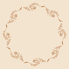 Retro border frame design, vector luxury pattern border decoration background