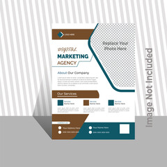 Obraz premium poster flyer pamphlet brochure cover design layout space for photo background, vector illustration template in A4 size.