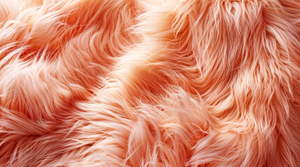 Trendy peach fur texture close up. Generative AI