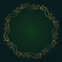 Retro border frame design, vector luxury pattern border decoration background