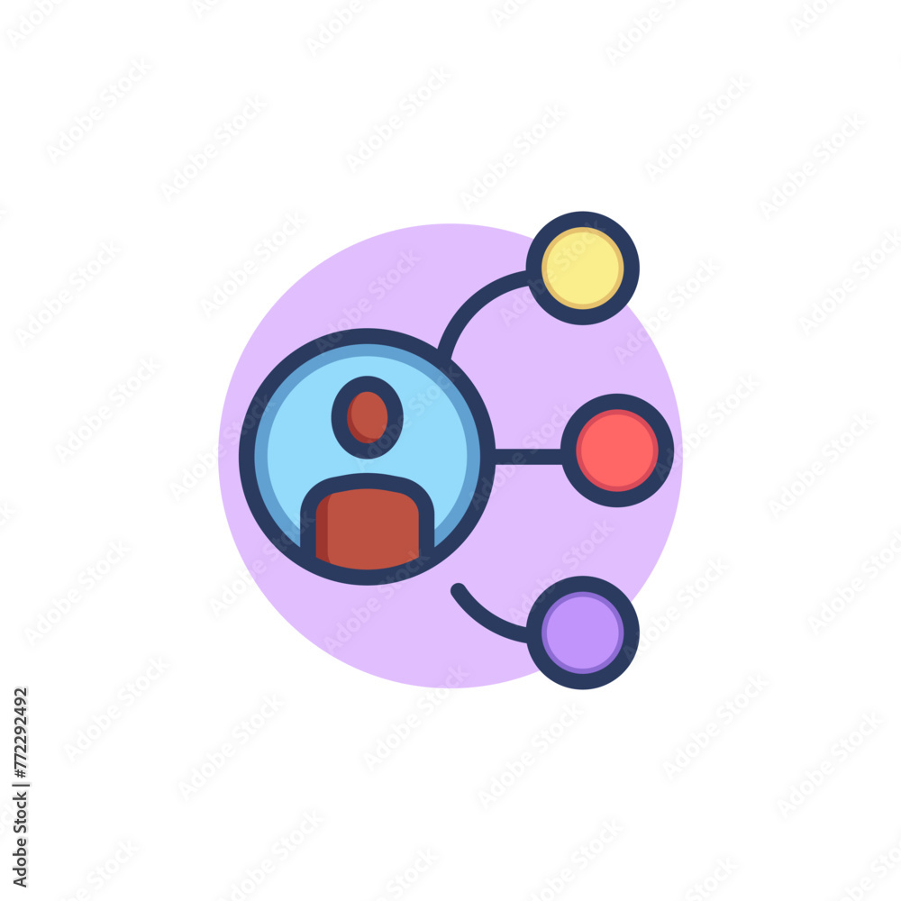 Poster personal connections thin line icon. work, networking, support outline sign. teamwork and business c