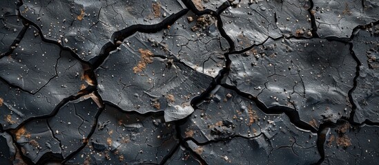 Detailed view of the cracked surface of a tree, revealing intricate patterns and textures.