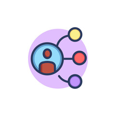 Personal connections thin line icon. Work, networking, support outline sign. Teamwork and business concept. Vector illustration symbol element for web design and apps
