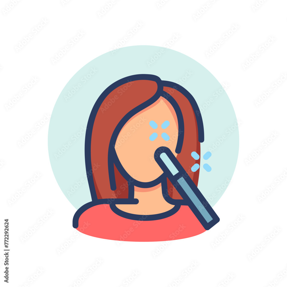 Poster portrait retouch thin line icon. face, selfie, magic wand isolated outline sign. image editing and p