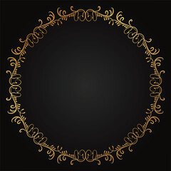 Retro border frame design, vector luxury pattern border decoration background