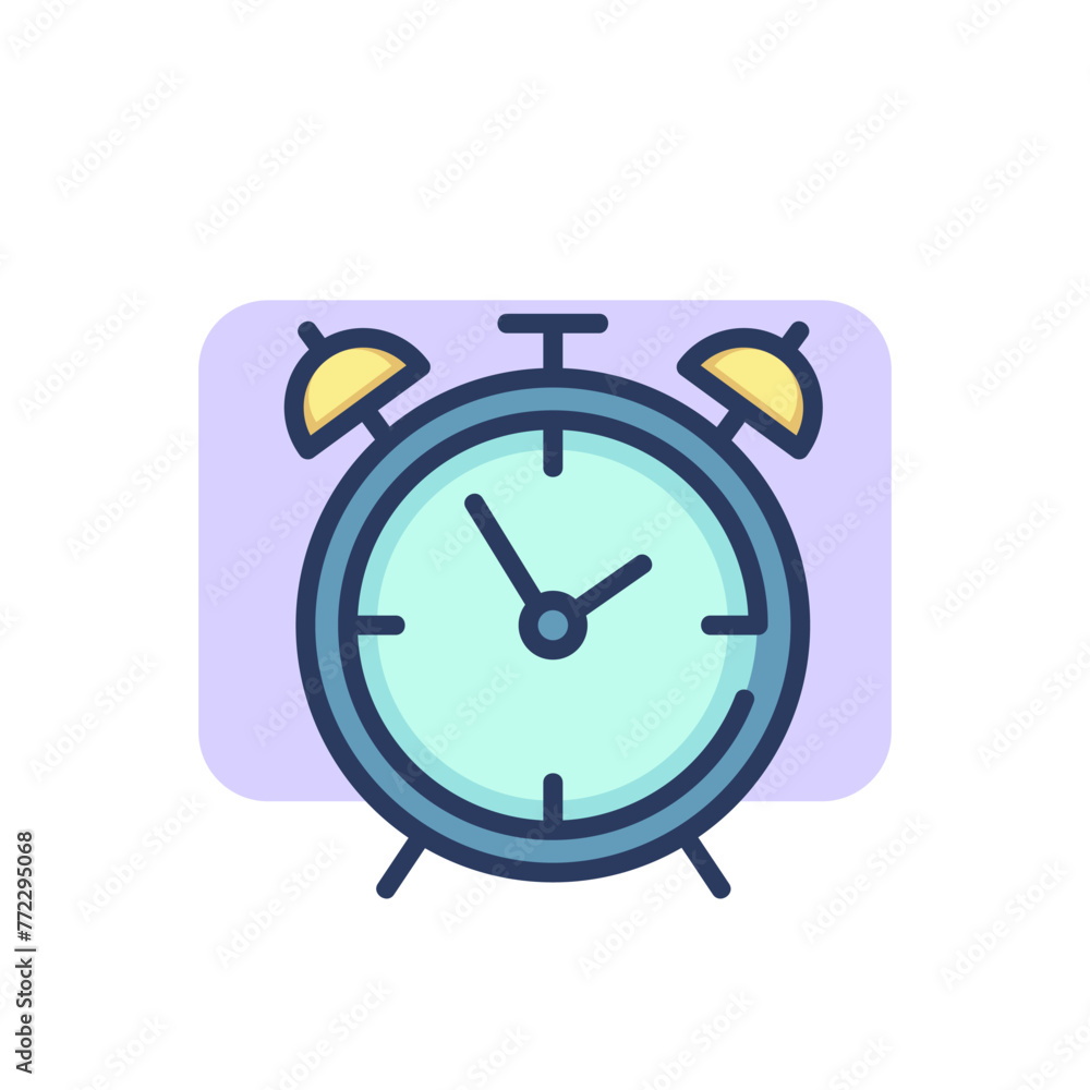 Poster wake-up clock thin line icon. alarm, morning, getting up outline sign. time and measurement concept.
