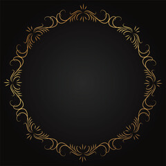 Retro border frame design, vector luxury pattern border decoration background