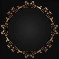 Retro border frame design, vector luxury pattern border decoration background