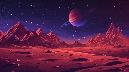 Desert landscape of an unknown planet.
