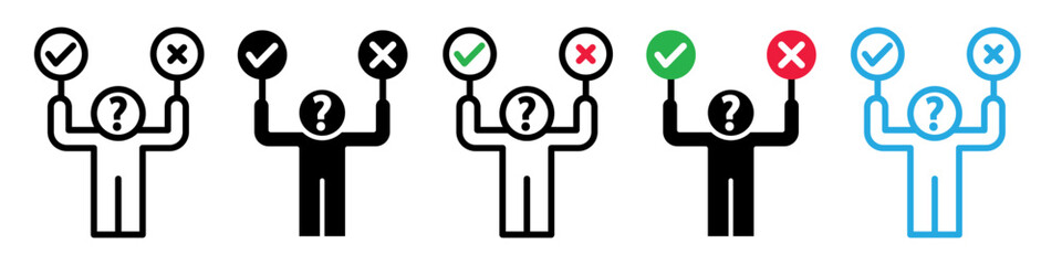 Choice and Direction Vector Icons with Decision Arrows for Traffic and Roadway Signage