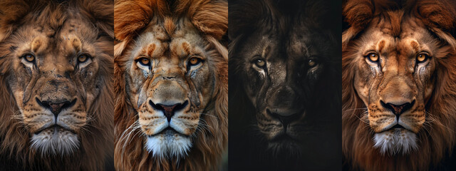 Full face lions collection - Close up lions set