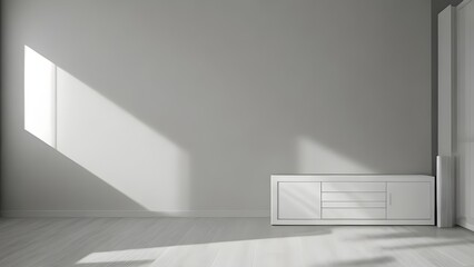 minimal room white color tone AI generative  - obrazy, fototapety, plakaty