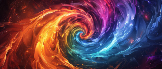Hypnotic spiral tunnel in radiant colors, contrasted with night